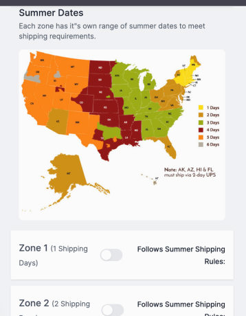 Lake Champlain Chocolates time zone shipping screen Lake Champlain Chocolates time zone shipping screen