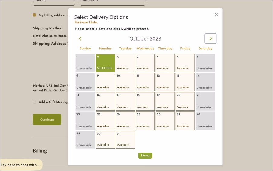 Delivery Selector